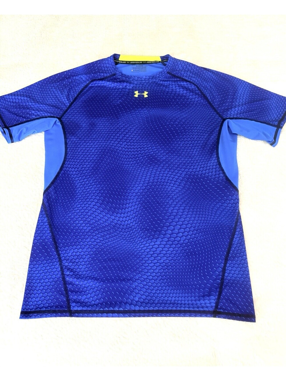 Under Armour HeatGear Compression Shirt Men’s M Blue Short Sleeve Athletic